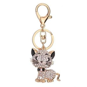 Porte Clé Chat Strass