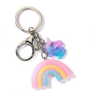 porte clé licorne arc-en-ciel