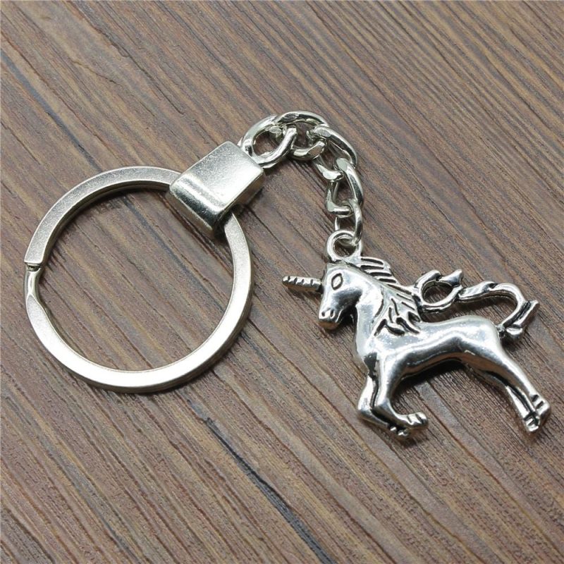 porte cle licorne argente 30953173450891