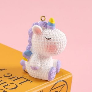 Porte clé Licorne Crochet violet