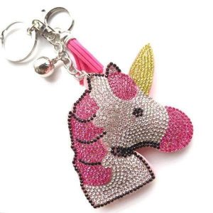 Porte clé licorne pompon