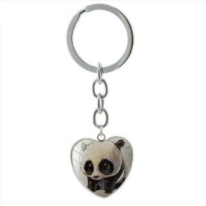 porte clef panda coeur