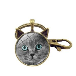 porte clé tête de chat