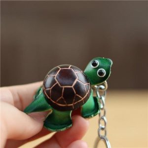 porte-clé tortue en cuir